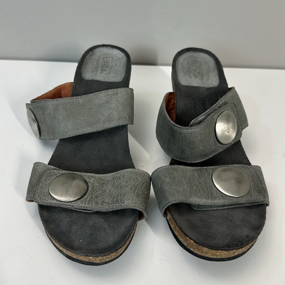 Taos 38 Arcade Waxed Leather Slide Wedges Size 41(10) - Picture 5 of 15